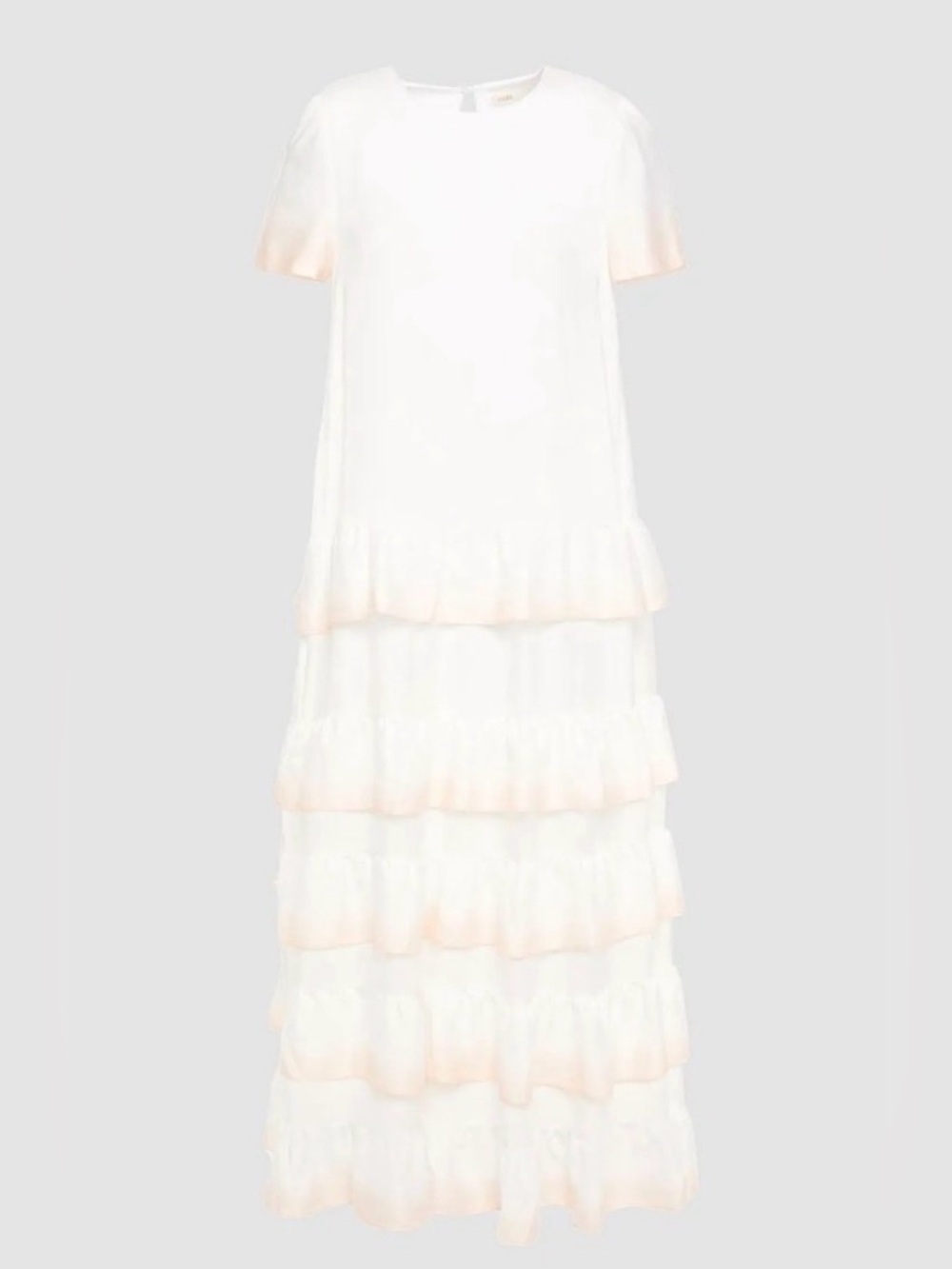 Maje Ralaxy Ombre White & Peach Maxi Dress, size 36/US 4